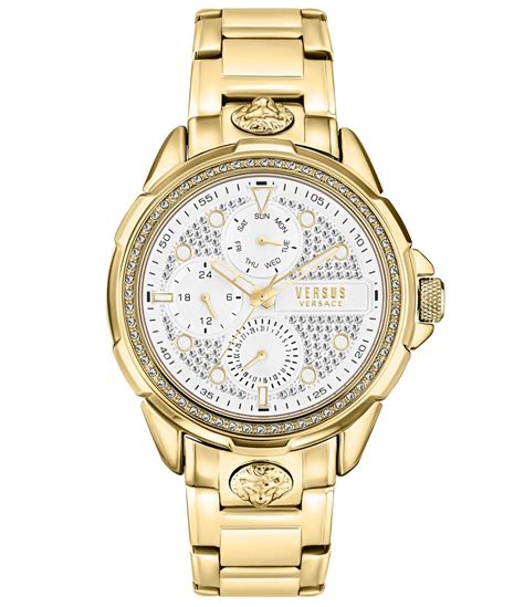 versus versace versus 6e arrondissement silver gold|Versus Versace 6e Arrondissement Crystal Watch, 46mm.